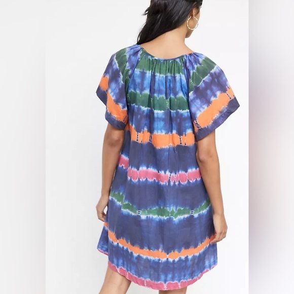 Anthropologie Velvet By Graham & Spencer Striped Tie Dye Mini Dress Size Small - Picture 6 of 11